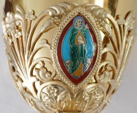 Solid silver gilt antique French Gothic Chalice.